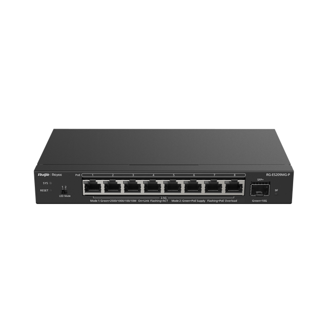 Ruijie RG-ES209MG-P 8-Port 2.5G Cloud Managed PoE Switch