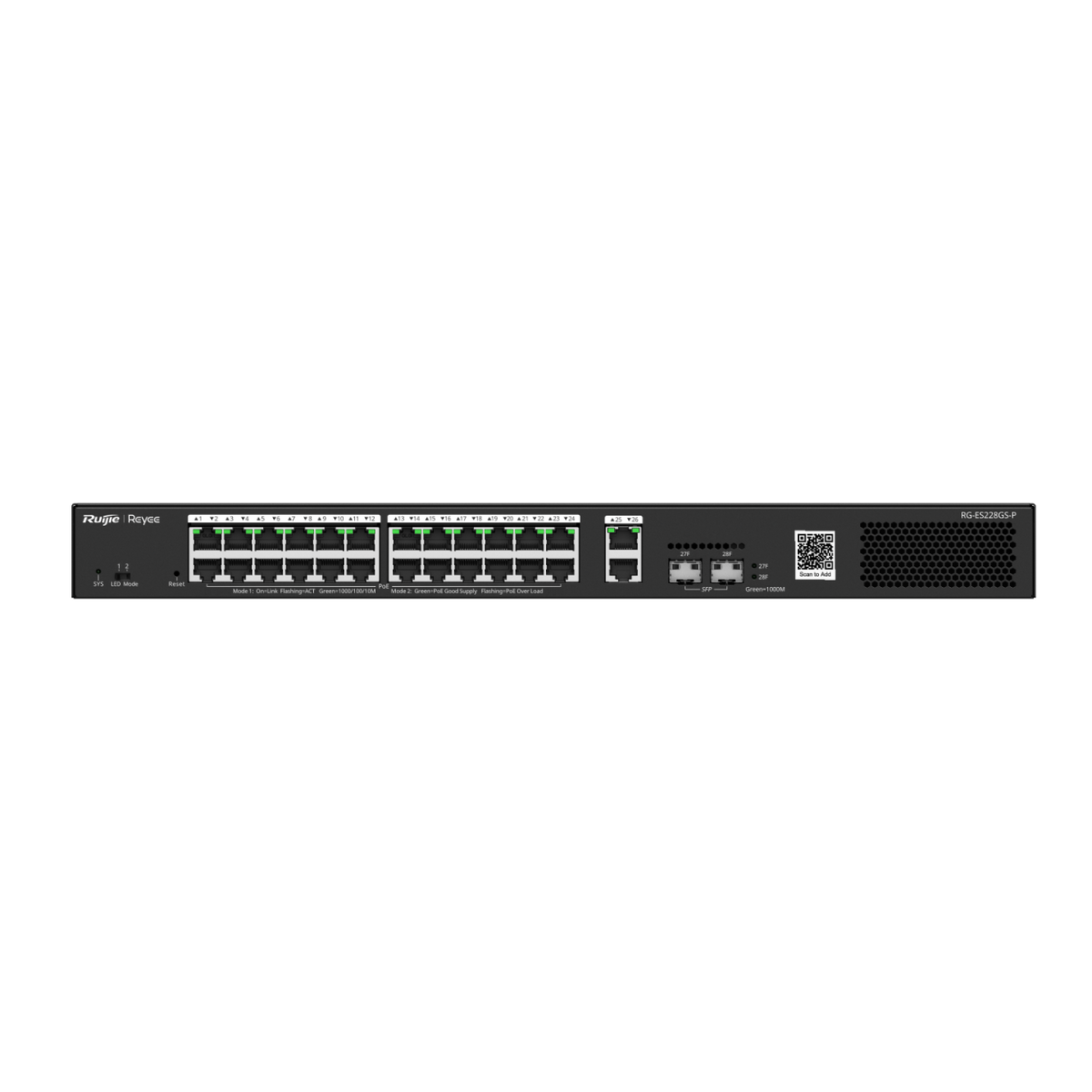 Ruijie RG-ES228GS-P Gigabit Smart Cloud Managed PoE Switch