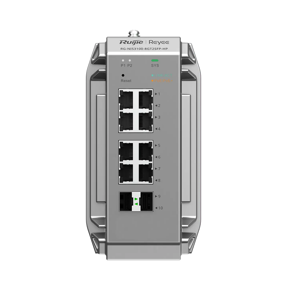 Ruijie RG-NIS3100-8GT2SFP-HP Industrial-Grade Managed PoE+ Switch