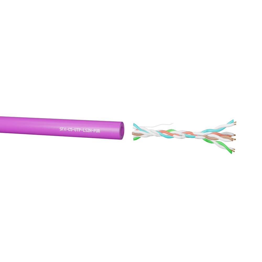 SFX Cables SFX/C5-UTP-LSZH-PUR-305 Category 5e 4 Pairs UTP LSZH Data Cable