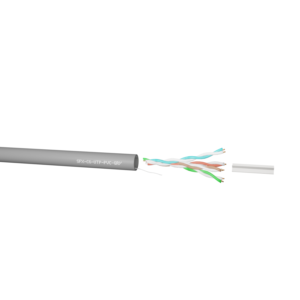 SFX Cables SFX/C6-UTP-PVC-GRY-100 Cat6 UTP PVC Data Cable