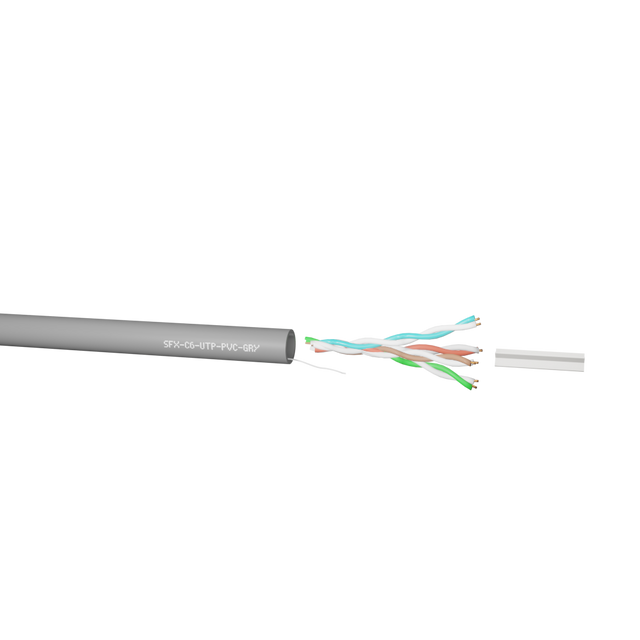SFX Cables SFX/C6-UTP-PVC-GRY-100 Cat6 UTP PVC Data Cable