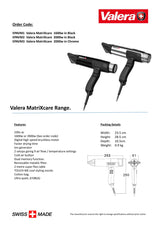 Valera MATRIXCARE Hair Dryer 2000W | EPAVM2 / EPAVM3