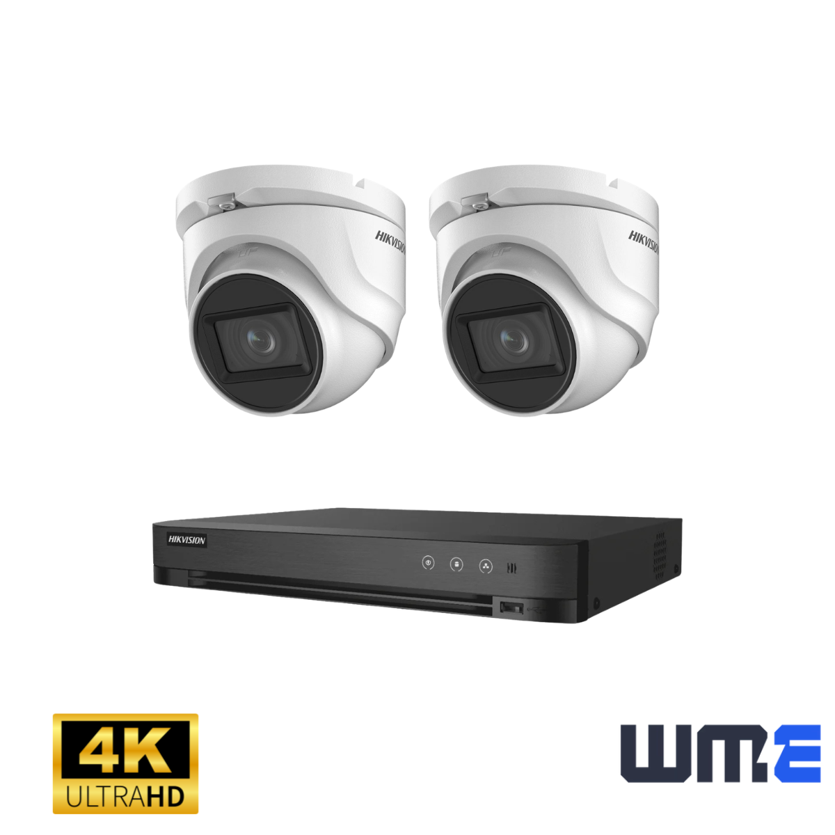 Hikvision 4K Analogue CCTV Kit – 2 Turrets + AcuSense DVR