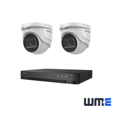 Hikvision 5MP Analogue CCTV Kit – 2 Audio Turret Cameras (2.8 mm, IP67, IR) + 4‑Channel AcuSense Hybrid DVR