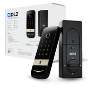 WME Black + Gold digital door lock with packaging.