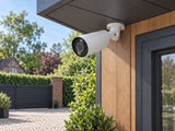 Ajax BulletCam HL • 8MP 2.8mm • White installed in British garden-room entrance.