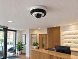 Ajax DomeCam Mini • 8MP 2.8mm • White installed in British optician reception.