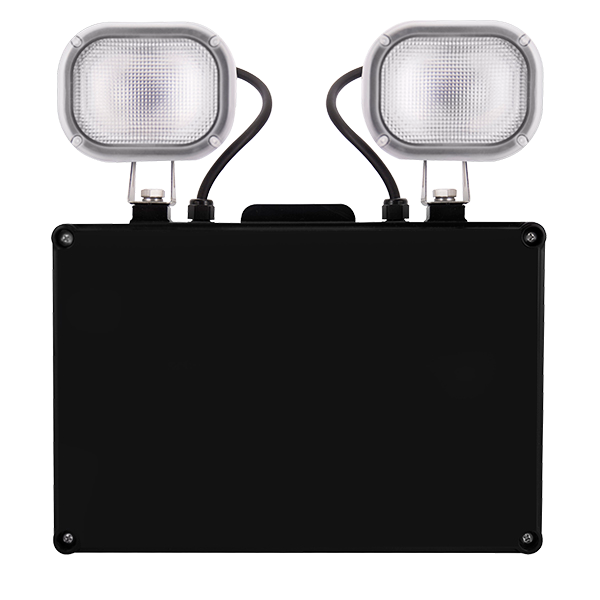 Duceri D1101SBK Emergency Twin Spot 6W LED IP40 Lithium Battery Switchable Self-Test Black