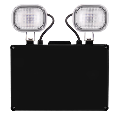Duceri D1101SBK Emergency Twin Spot 6W LED IP40 Lithium Battery Switchable Self-Test Black