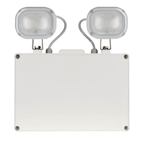 Duceri D1101SWH Emergency Twin Spot 6W LED IP40 Lithium Battery Switchable Self-Test White