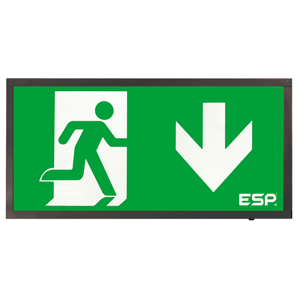 Duceri D120DBK Emergency Exit Box 3W LED IP20 Down Legend Maintained Black