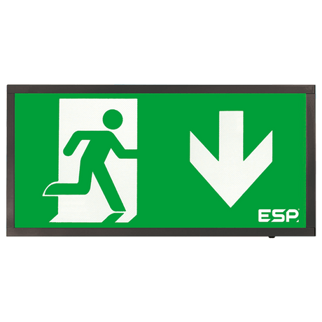 Duceri D120DBK Emergency Exit Box 3W LED IP20 Down Legend Maintained Black