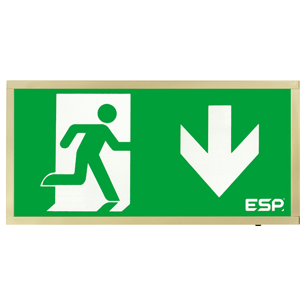 Duceri D120DBR Emergency Exit Box 3W LED IP20 Down Legend Maintained Brass