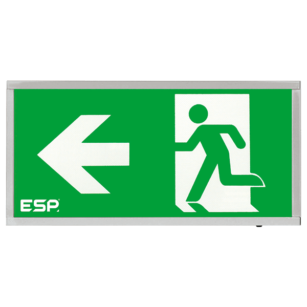 Duceri D120LCH Emergency Exit Box 3W LED IP20 Left Legend Maintained Chrome