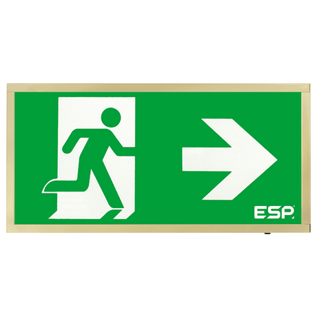 Duceri D120RBR Emergency Exit Box 3W LED IP20 Right Legend Maintained Brass