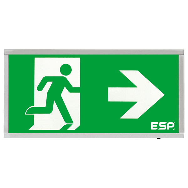 Duceri D120RCH Emergency Exit Box 3W LED IP20 Right Legend Maintained Chrome