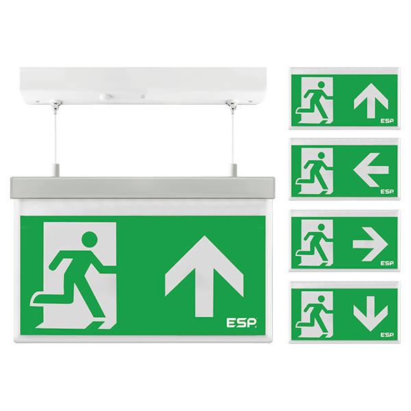 Duceri D330AWH-CL Emergency Hanging Exit Sign 3W LED IP20 Legends Maintained White