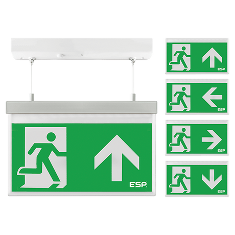 Duceri D330AWH-CL Emergency Hanging Exit Sign 3W LED IP20 Legends Maintained White