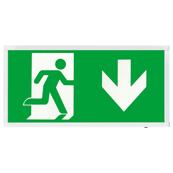 Duceri D520DWH Emergency Self-Test Exit Box 3W LED IP20 Down Legend Maintained White