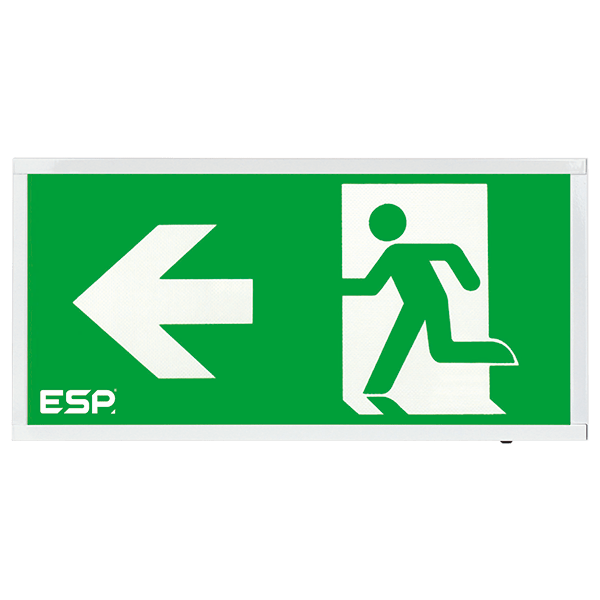 Duceri D520LWH Emergency Self-Test Exit Box 3W LED IP20 Left Legend Maintained White