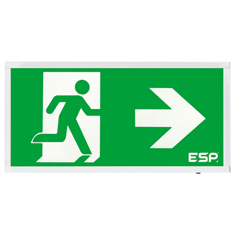 Duceri D520RWH Emergency Self-Test Exit Box 3W LED IP20 Right Legend Maintained White