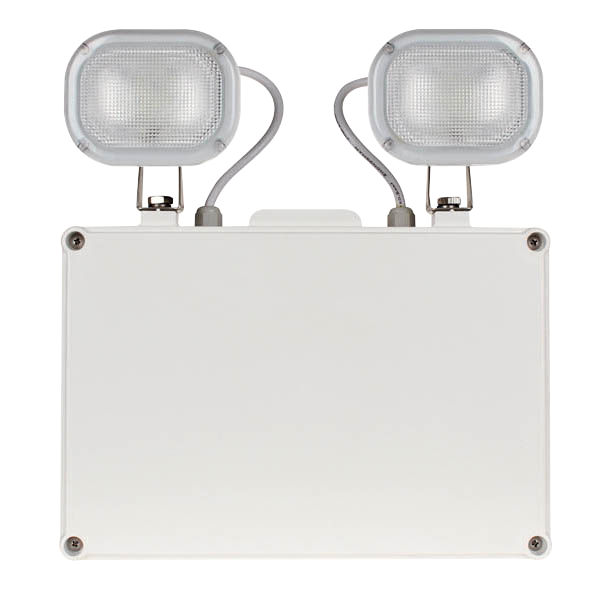 Duceri D1102SWH Emergency Twin Spot 9W LED IP65 Switchable Self-Test White