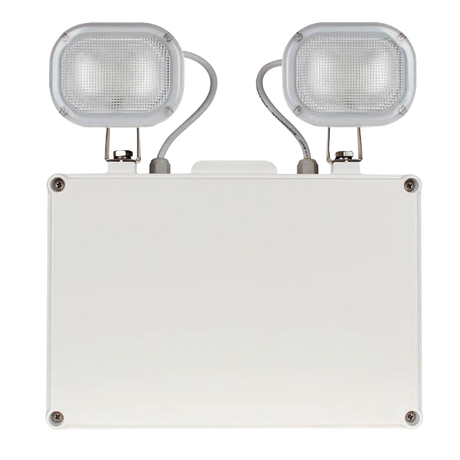 Duceri D1102SWH Emergency Twin Spot 9W LED IP65 Switchable Self-Test White