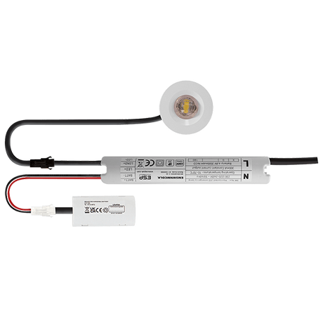 Duceri D2411WH Emergency Downlight 5W LED IP20 Corridor Lens Non-maintained White Bezel