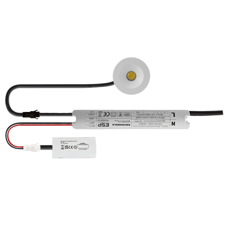 Duceri D2413WH Emergency Downlight 5W LED IP20 Open Lens Non-Maintained White Bezel