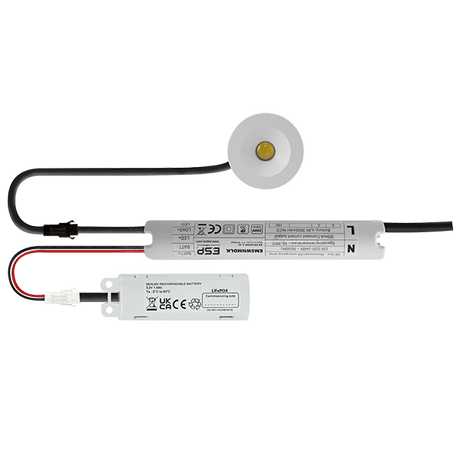 Duceri D6402WH Emergency Self-Test Downlight 3W LED IP20 Open Lens Non-Maintained White