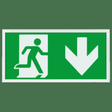 Duceri D120DWH Fire Exit Sign, Surface Exit Box, 3W LED IP20 Down Legend Lithium Battery Switchable White