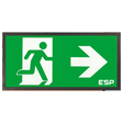 Duceri D120SRBK Fire Exit Sign, Surface Exit Box, 3W LED IP20 Right Legend Lithium Battery Switchable Self-Test Black