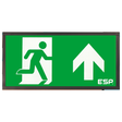 Duceri D120SUBK Fire Exit Sign, Surface Exit Box, 3W LED IP20 Up Legend Lithium Battery Switchable Self-Test Black