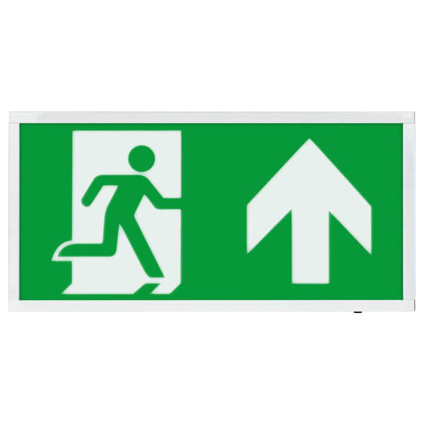 Duceri D120SUWH Fire Exit Sign, Surface Exit Box, 3W LED IP20 Up Legend Lithium Battery Switchable Self-Test White