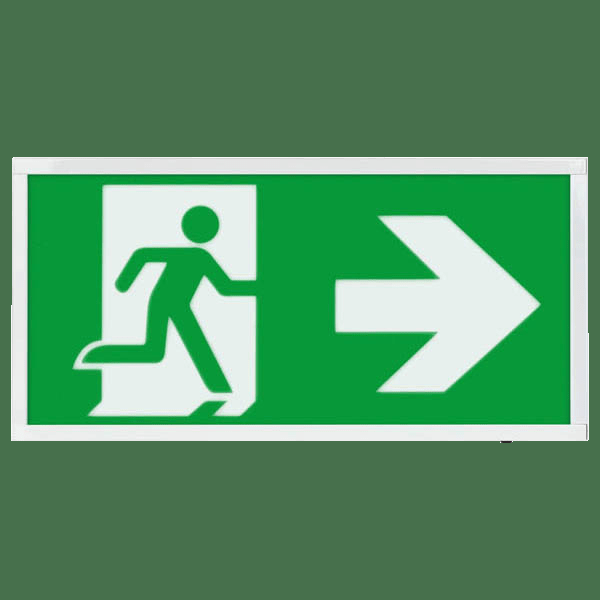 Duceri EMLED3WMEXBOXR-CL Fire Exit Sign, Exit Box Right Legend, 3W LED IP20 Maintained White