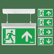 Duceri D330AWH Fire Exit Sign, Hanging, 3W LED IP20 All Legends Lithium Battery Maintained White
