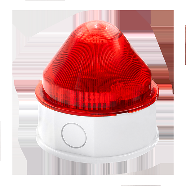 Espire ES1CST Espire Red Lens White LED Sounder Strobe Powered By Mains Supply IP65 W/ Interconnect