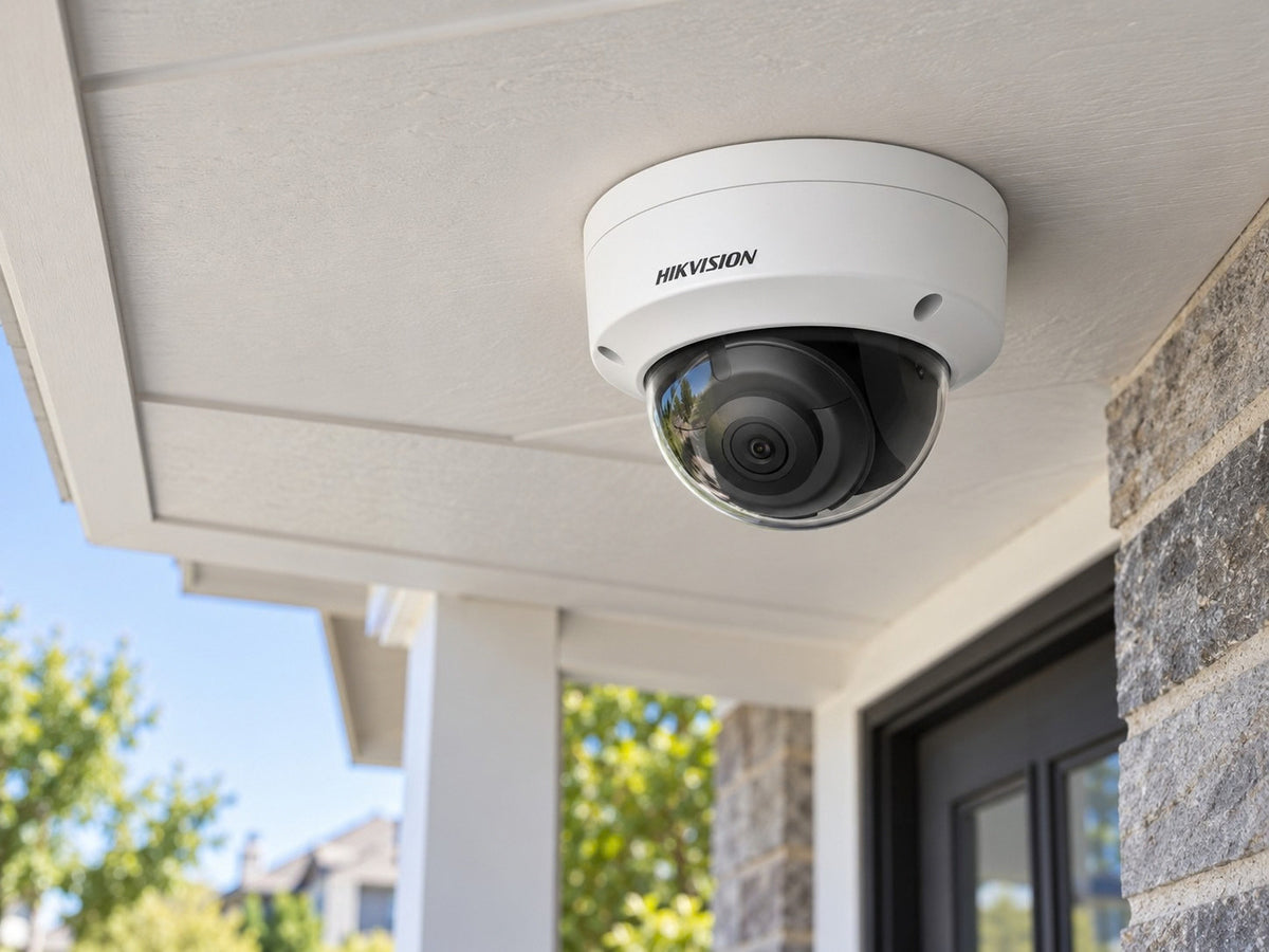 Hikvision DS-2CD2143G2-IS (2.8 mm) shown at a porch ceiling.