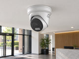 Hikvision DS-2CD2346G2H-IS2U/SL (white) installed in British professional office lobby.