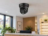 Hikvision DS-2CD2346G2H-IU (black) installed in British independent optician reception.