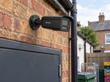 Hikvision DS-2CD2T47G3-LIY (black) installed in British corner shop rear entrance.
