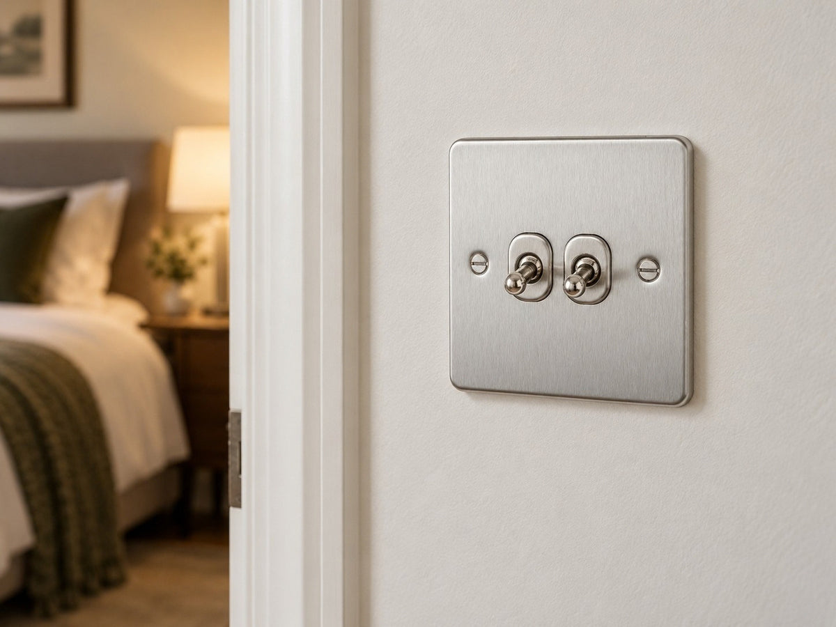 Knightsbridge FP2TOGBC shown at a bedroom wall.