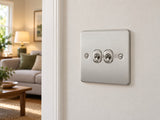 Knightsbridge FP2TOGBC shown at a living-room wall.