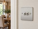 Knightsbridge FP2TOGBC shown at a dining-room wall.