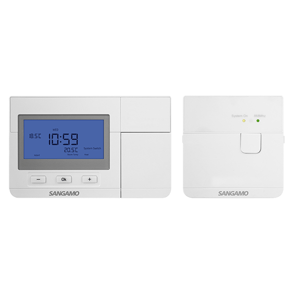 Sangamo Choice CHPRSTATDPRF Wireless Digital Programmable Thermostat, White