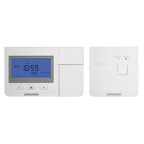 Sangamo Choice CHPRSTATDPRF Wireless Digital Programmable Thermostat, White