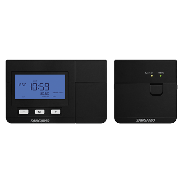 Sangamo Choice CHPRSTATDPRFB Wireless Digital Programmable Thermostat in Black