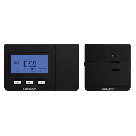 Sangamo Choice CHPRSTATDPRFB Wireless Digital Programmable Thermostat in Black