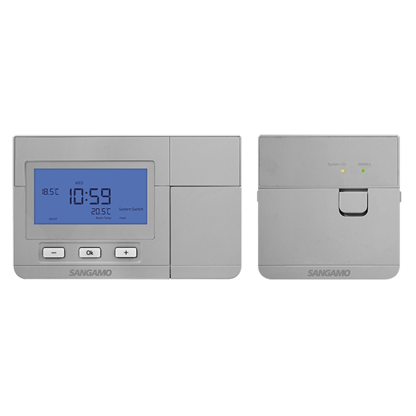 Sangamo Choice CHPRSTATDPRFS Wireless Digital Programmable Thermostat in Silver
